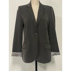 Ambiance Rolled Cuff Blazer Gray Size M
